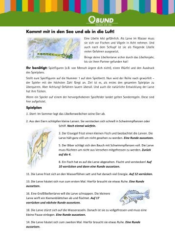 Anleitung für ein Libellen-Spiel - Bund