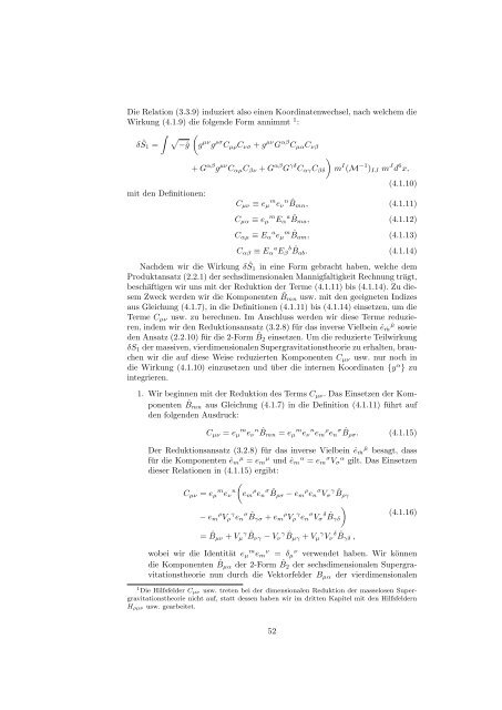 Kaluza-Klein Reduktion einer massiven D=6 ... - Desy