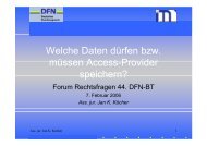 Welche Daten dürfen bzw. müssen Access-Provider speichern?