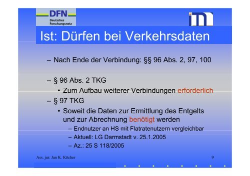 Welche Daten dürfen bzw. müssen Access-Provider speichern?