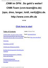 CNM im DFN: .So geht's weiter!..