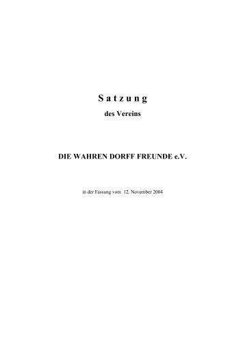 Satzung PDF-Datei - Die Wahren Dorff Freunde