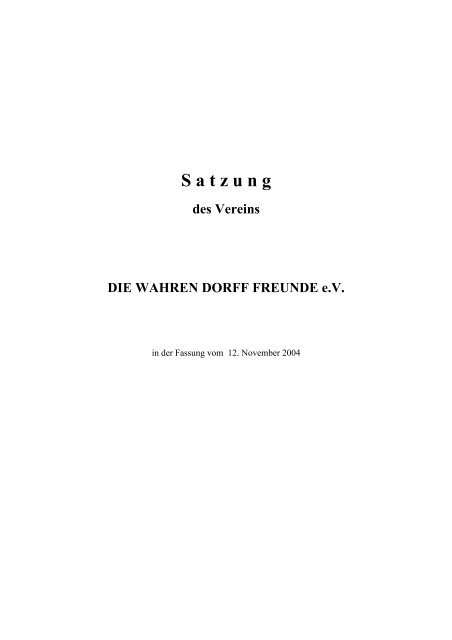 Satzung PDF-Datei - Die Wahren Dorff Freunde