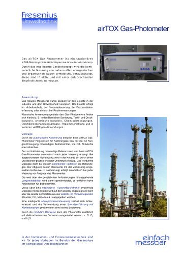 airTOX Gas-Photometer - Fresenius Umwelttechnik GmbH