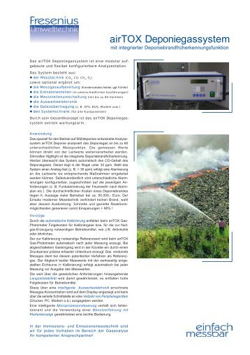 Deponiegas - Fresenius Umwelttechnik GmbH