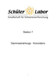 Station 7 Gammastrahlungs - Koinzidenz - GSI