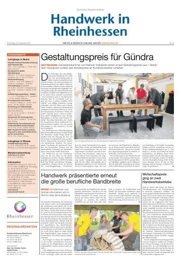 Gestaltungspreis für Gündra - Handwerkskammer Rheinhessen