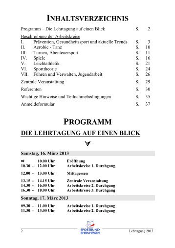 Lehrtagung 2013 - Sportbund Rheinhessen