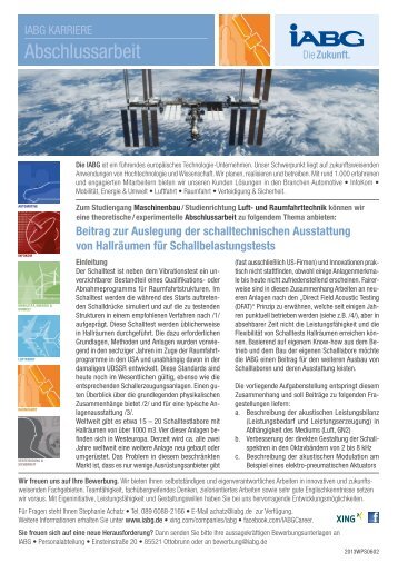 Abschlussarbeit (Studiengang Maschinenbau ... - IABG