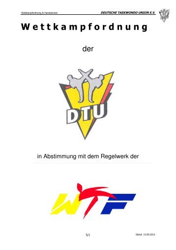 Wettkampfordnung der DTU - Deutsche Taekwondo Union