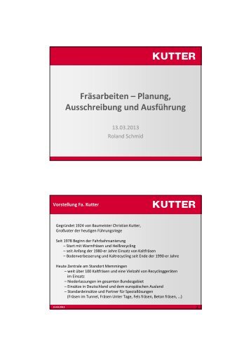 Schmid RAS 2013 Fräsarbeiten-Planung, Ausschreibung, Ausführung