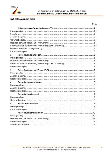 Methodische Erläuterungen zu Statistiken über Fahrerlaubnisse und ...