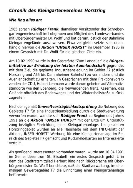 Festschrift 10 Jahre Kleingartenverein Horstring - Kleingarten im ...