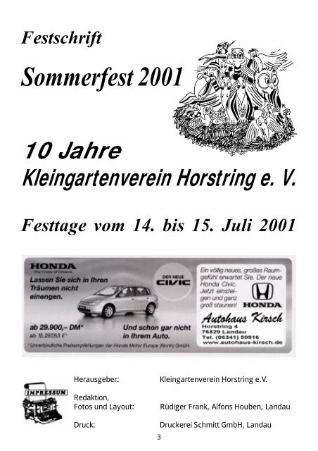 Festschrift 10 Jahre Kleingartenverein Horstring - Kleingarten im ...