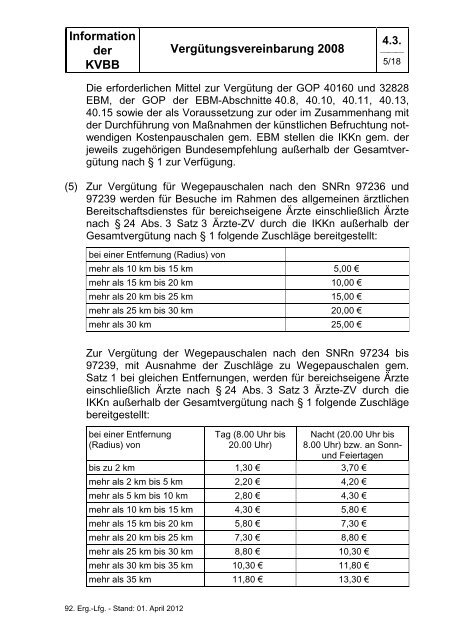 4.3. Vergütungsvereinbarung 2008 - Kassenärztliche Vereinigung ...