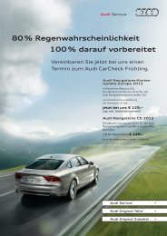 80 % Regenwahrscheinlichkeit 100 % darauf vorbereitet - Audi