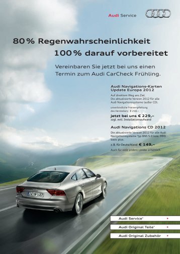 80 % Regenwahrscheinlichkeit 100 % darauf vorbereitet - Audi