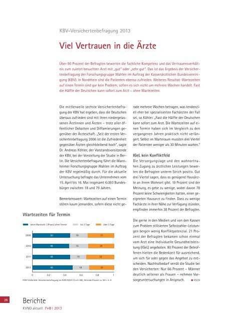 KVNO aktuell 7+8 | 2013 - Kassenärztliche Vereinigung Nordrhein