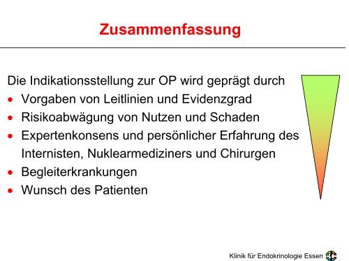 Indikation zur operativen Behandlung von Schilddrüsenerkrankungen