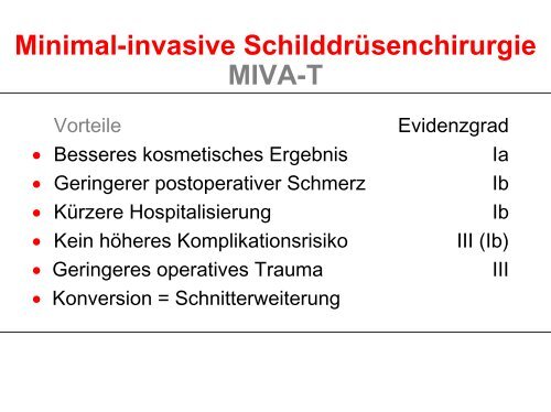 Indikation zur operativen Behandlung von Schilddrüsenerkrankungen