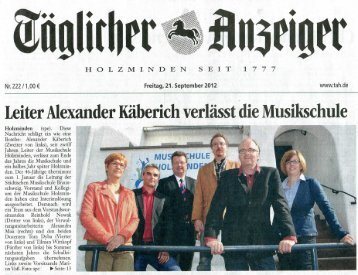 Leiter Alexander Käberich verlässt die Musikschule | 21.09.12