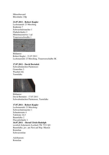 Aktuelle Beobachtungen 3. Quartal 2011