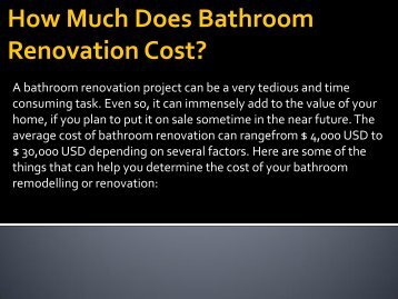 How Much Does Bathroom Renovation Cost?