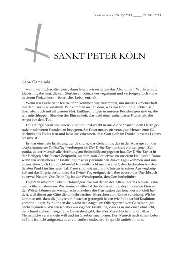 Pfarrbrief 9_2013 - Sankt Peter