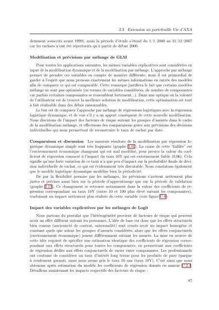 Mélanges de GLMs et nombre de composantes : application ... - Scor