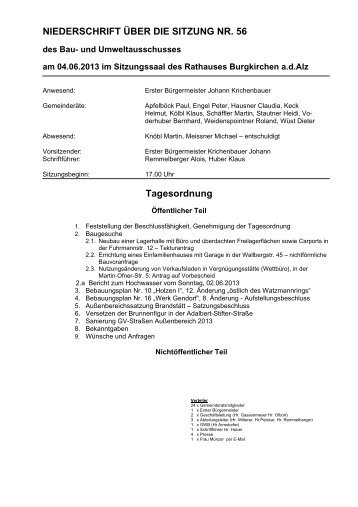 Protokoll für Sitzungsniederschriften 47 - Burgkirchen