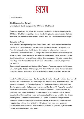 Ein Elfmeter ohne Torwart