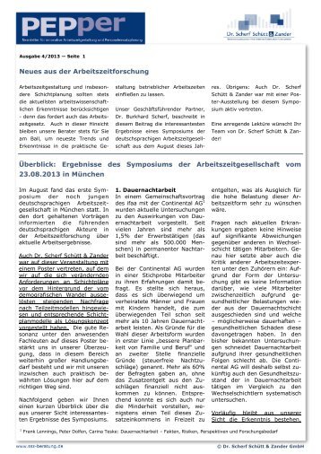 SSZ-Newsletter - Dr. Scherf Schütt & Zander