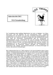 Jahresbericht der Abteilung 2012 - TGS-Hausen