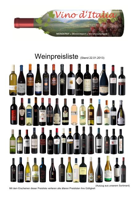 Preisliste · Endkunden · - d\'Italia Wein Weindepot Vino
