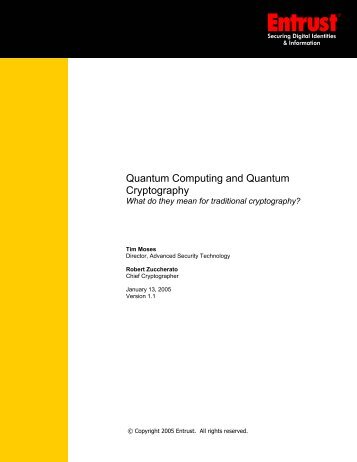Quantum Computing and Quantum Cryptography - Entrust
