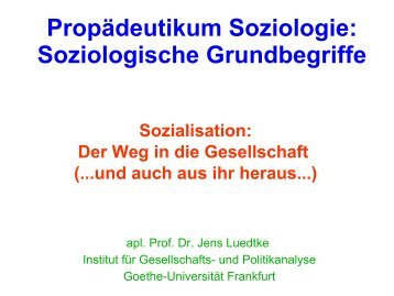 Sozialisation - Kolloquium: Theorie und Praxis einer reflexiven ...