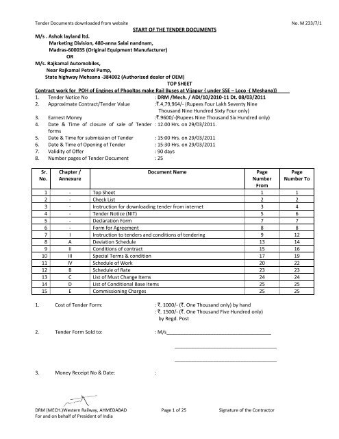 Start Of The Tender Documents M S Ashok Layland Imimg Start Of The Tender Documents M S Ashok Layland Imimg