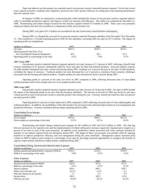 Bemis Company 2007 Annual Report - IR Solutions