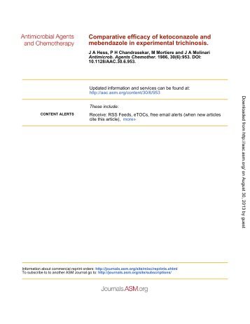 Experimental Trichinosis - Antimicrobial Agents and Chemotherapy ...