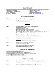 Curriculum Vitae - University of Texas at El Paso