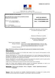 Note de service DGAL/SDSPA/N2003-8192 du 11 Décembre 2003