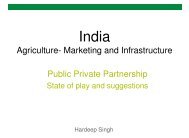 Agriculture- Marketing and Infrastructure Public Private Partnership