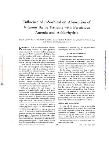 Influence of D-Sorbitol on Absorption of Vitamin B12 by Patients with ...