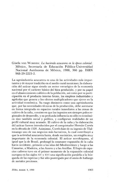 Gisela von WOBESER: La hacienda azucarera en la época ... - Aleph