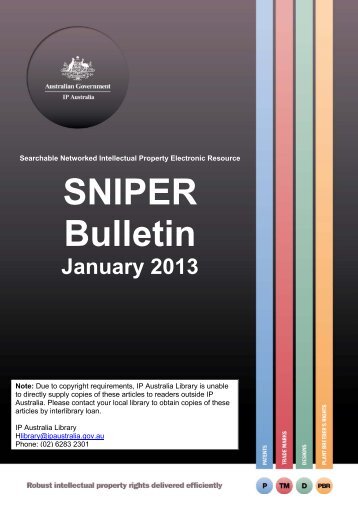 SNIPER Bulletin 2013-01 - IP Australia