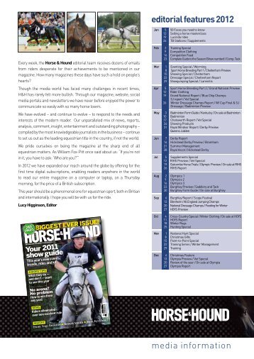 editorial features 2012 media information - IPC | Advertising