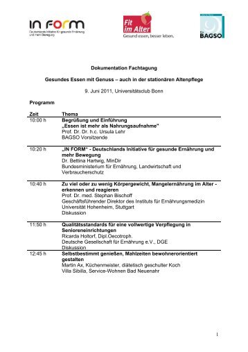 Dokumentation Fachtagung Erster Teil-1 - aktuelle Projekte - Bagso