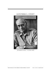 GUNTHER S. STENT - American Philosophical Society