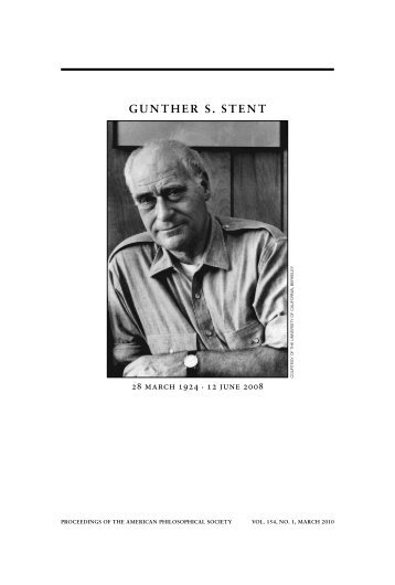 GUNTHER S. STENT - American Philosophical Society