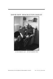 DAVID ROY SHACKLETON BAILEY - American Philosophical Society